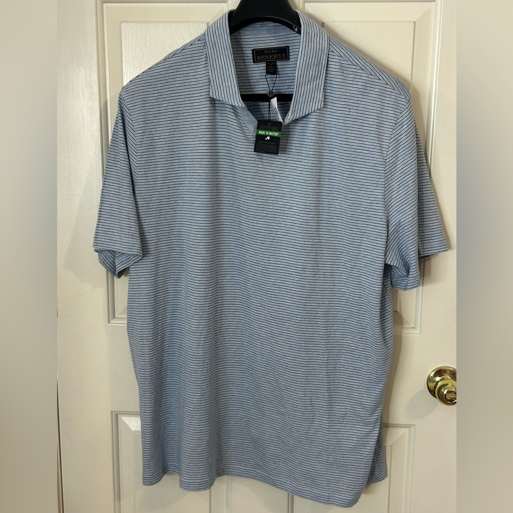 Jos A Bank Reserve Mens Short Sleeve 100% Cotton Polo 2XLT Tailored Fit NWT Gray